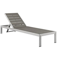 Pemberly Row Aluminum Patio Chaise Lounge Chair Set of 4 Grey