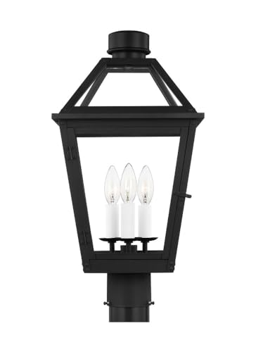 Generation Lighting-Hyannis-3 Light Medium Outdoor Post Lantern-19.75 Inch Tall and 10.5 Inch Wide-Textured Black Finish