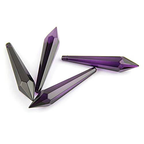 Dark Purple 38mm/63mm/76mm Crystal Prism Suncatcher For Chandeliers Glass Icicle U Drop Pendant For Wedding - (Color: 63mm/ Size: 200pcs)
