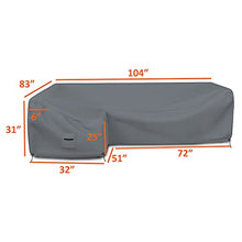 Patio Sectional Sofa Cover 12 Oz - 100% Waterproof & Weather Resistant PVC Coated 83" x 104" x 31" x 32" L Shape Sofa Cover for Indoor/Outdoor (Left Side Sofa, Grey)