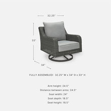 Signature Design by Ashley Elite Park Outdoor Lounge Chair, 360-Degree Swivel, Resin Wicker Over Aluminum Frame, Fade-Resistant Nuvella® Cushions, Gray