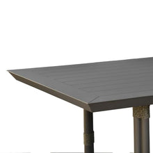 Armen Living Dorado 79 in. Rectangular Outdoor Dining Table in Gray with Aluminum Top and Metal Trestle Base