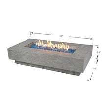 Riviera Concrete Fire Pit 60" x 31.9" Outdoor Patio Firepit Includes Fire Glass Modern Fire Pits & Outdoor Fireplaces for Garden, Deck, Indoor & Outdoor Heating