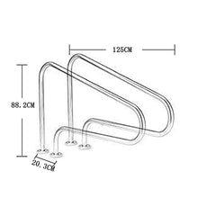 BSNANCA Swimming Pool railings of 304 Stainless Steel, Pool handrails, Pool Wall Handles, Suitable for Various Indoor and Outdoor Swimming Pools, Water Parks, etc. (Shown 125cm) (Shown 125cm)