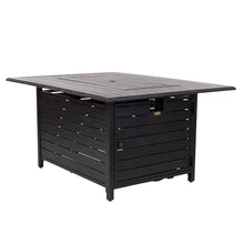 Fire Sense 61898 Longmont Aluminum Convertible Gas Fire Pit Table 55,000 BTU Multi-Functional Outdoor Firepit with Fire Bowl Lid, Nylon Cover & Clear Fire Glass - Bronze Finish - Rectangular 48"