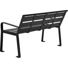 Global Industrial 4' Outdoor Park Bench with Back, Horizontal Steel Slats
