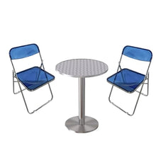 TBJEN Square Aluminum Indoor-Outdoor Table with Base, Counter Height Cocktail Bistro for Home Indoor Outdoor, Stainless Steel Kitchen Breakfast Dining Side with Stable, Easy Assembly(D)