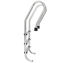 Three-Pedal Swimming Pool Handrail, 63.4" Stainless Steel Swimming Pool Anti-Rust Railing-Embedded Installation-Silver