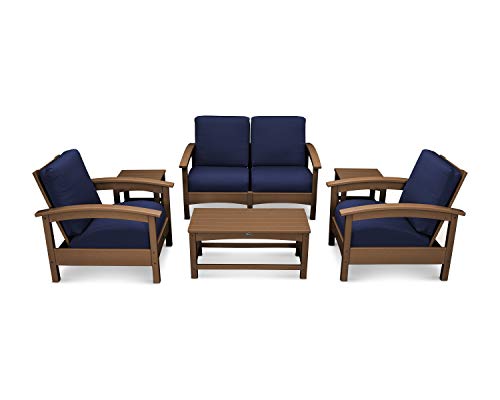 Trex Outdoor Furniture™ Rockport Club 6-Piece Deep Seating Conversation Set in Tree House/Navy