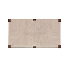 NADAAL STUDIOS Rafferty Outdoor Coffee Table, Rectangular, Teak Wood, Woven Synthetic Hyacinth, Weather Resistant, Dark Brown