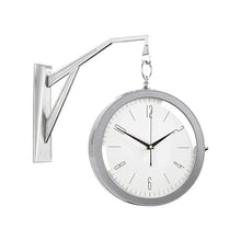 XYIANG Double Sided Wall Clock, Easy Read Vintage Metal Hanging Clock Silent Two Faces Retro Station Clock Home Décor Indoor Outdoor Garden Farmhouse Yard Station Office