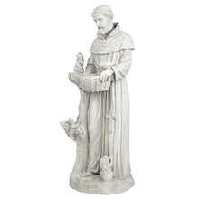 Design Toscano Nature's Nurturer Francis Assisi Religious Garden Decor Statue Bird Bath Feeder, Large, 37 inch, Cast Stone Resin, Antique Stone Finish
