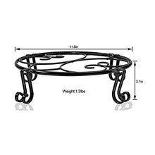 TBNLASS Metal Plant Stand-Heavy-Duty Round Planter Stand Large Indoor And Outdoor