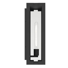 Kichler 18.25 Inch Calen 1 Light Outdoor Clean Geometric Wall Light, with Clear Glass in Textured Black, Waterproof Aluminum, (18.25" H x 7" W), 59209BKT