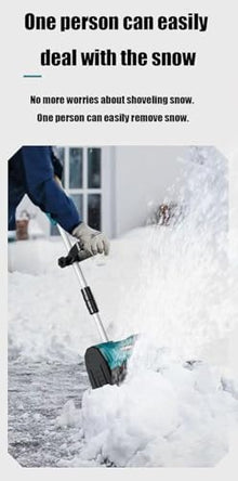 HYUIO Handheld Cordless Electric Snow Shovel,Cordless Electric Snow Blower,Rechargeable Snow Thrower,Adjustable Telescopic Pole/Direction,with 2 Battery,Red