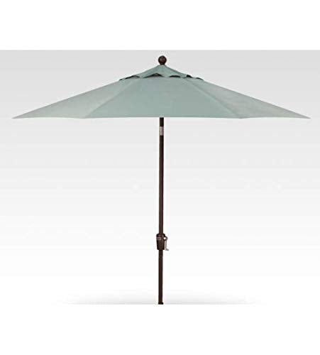 Treasure Garden Octagonal 9 ft Patio Umbrella - Outdoor Furniture Table Umbrella – Push-Button Tilt – Bronze Aluminum Frame (Obravia, Spa)