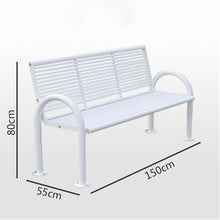ZTHYSHXA Park Bench Galvanized Outdoor Bench with Backrest Multi-Person Park(White)