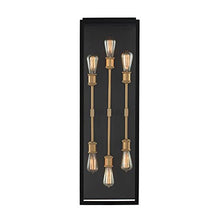 Kalco Ashland Outdoor Wall Sconce 6-Light 240W Matte Black / Sanded Gold