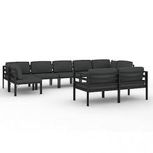 KBHRENP 9 Piece Patio Lounge Set Aluminum Anthracite with Cushions