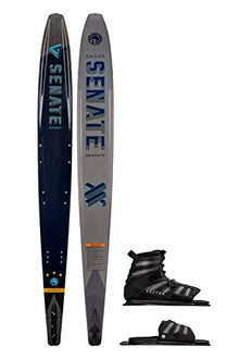 Radar 67 Graphite Senate Waterski w/ Vector Boa Boot Navy/Gun Metal/Carbon