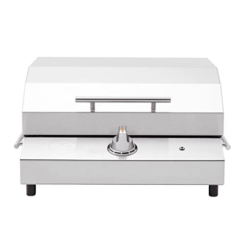 Kenyon G2 Portable Tabletop Electric Grill, 1440W Single Burner, Stainless Steel Body, Cast Aluminum Grate, UL Approved Grill For Indoor And Outdoor Use, Removable Lid, Dishwasher Safe, 120Volts