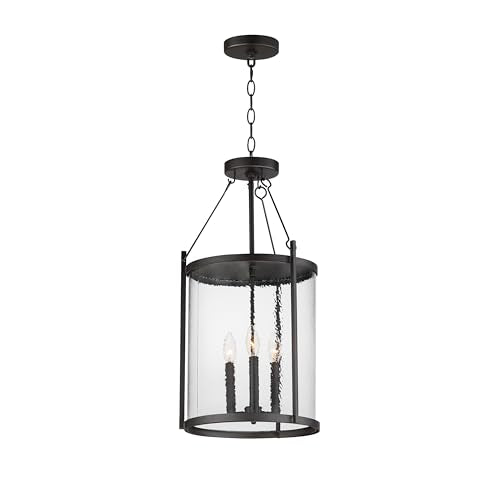 Maxim 30069HMBK Belfry Outdoor Pendant, 3-Light E12 Candelabra Base, Black (Bulbs NOT Included)