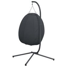 Hanging Egg Chair with Stand, Outdoor Swing Chair with Soft Cushion, Anthracite Steel Frame Hammock Chair for Patio Garden Balcony