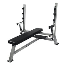 Valor Fitness Olympic Weight Bench Press Station - Spotter Arms | Adjustable Safety Catch Max 500 lbs - Power Lifting Home Gym Workout Equipment BF-48 Metallic Grey and Black