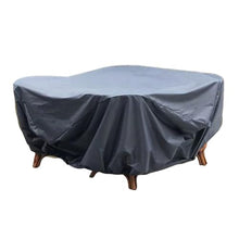 Round Patio Table Cover, Outdoor Patio Furniture Cover 420D Oxford Double-Sided Waterproof with Drawstring, for Outdoor Dining Table Chairs(Size:420×95cm/165×37n,Color:Gray)