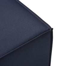 Afuera Living Outdoor Patio Ottoman, 29.5 x 29.5 in, Fabric Upholstered, Navy Finish, Aluminum Frame, Water & UV-Resistant Cushions, Modern Style, All-Weather Seating for Porch, Deck, Poolside, or