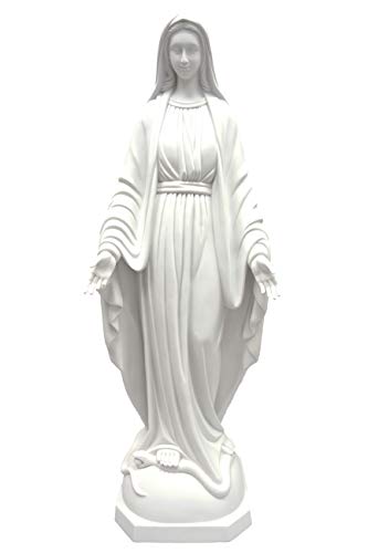 Vittoria Collection 47 Inch Our Lady of Grace Virgin Mary Madonna Mother Catholic Religious Statue Sculpture Indoor Outdoor Garden Grotto Made in Italy