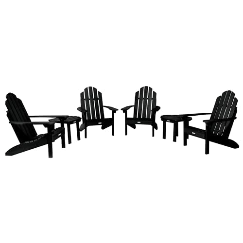 Highwood AD-KITCLAS9-BKE The Adirondack Collection Westport 6pc Set with Side Tables, Black