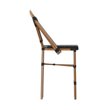EMMA + OLIVER Black/White PE Rattan Bistro Bar Stool, 2-Pack