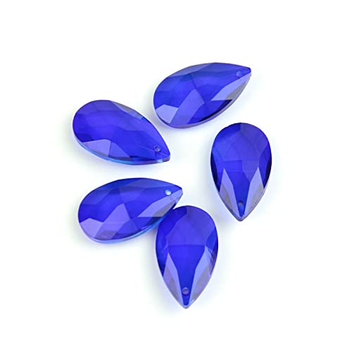 38mm/50mm/63mm/76mm/89mm Dark Blue Tear Drop Glass Crystal Prism DIY Pendant Chandelier Jewelry Suncatcher Spacer Faceted,89mm 20pcs