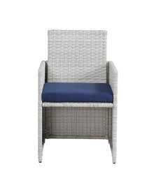 Neojoyoenix Paitalyi 9PCs Blue Fabric & Wicker Bistro Set