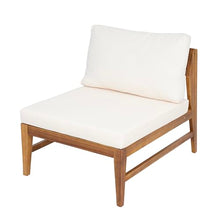 Merax Set of 2 Patio Acacia Wood Deep Seating Armless Chairs with Cushions