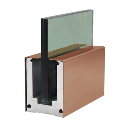 1pc Durable Aluminum Glass Railing Spigot Clamp for Indoor/Outdoor Use - Commercial Glass Pool Fence Brackets(Rose Gold,L 8M/315 Inch)