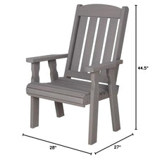 Amish Casual Heavy Duty 600 Lb High Back Mission Treated Patio Chair (Semi-Solid Grey Stain)