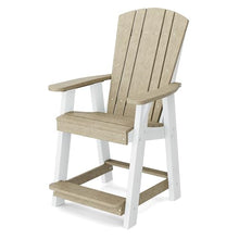 Wildridge Heritage 7-Piece 60" Pub Counter Set, Weathered Wood and White - Outdoor Weather Resistant Recycled Plastic Furniture for Patio