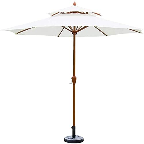 RWGOVLU Sun Parasol Umbrella Garden Parasols 2.7M Circle Patio with Winding Crank - Sun Shade Umbrella for Outdoor, Garden, Beach, Pool