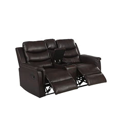 Eafurn 2-Piece Reclining Sectional Sofa Set Faux Leather Brown