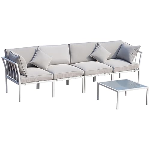 YWMLFZ 4 Piece Outdoor Furniture Patio Conversation Seating Set for Gardens, Terraces, Poolsides