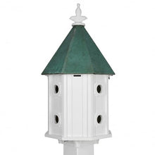 NC Birdguy Handmade Patina Copper Roof Two-Story Birdhouse (H14V)