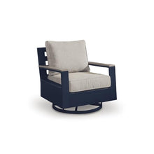 Signature Design by Ashley 1-Piece HDPE Outdoor Swivel Glider Chair, Navy