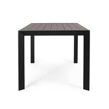 Seeheool Rectangular Outdoor Dining Table with Metal Frame for Patio Backyard Garden Deck Porch 70" x 35" x 30" Black