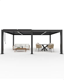 12x20 ft Louvered Pergola, Adjustable Roof Aluminum Patio Gazebo