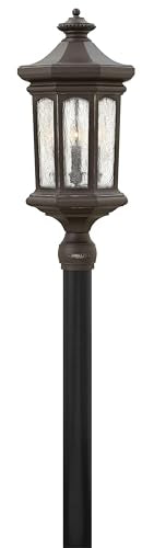 Hinkley Raley Large Post Top Lantern Aluminum Clear Water Glass Shade Oil-Rubbed Bronze