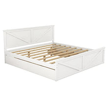 RORIGAT King Size Platform Bed with Storage Drawers White
