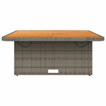 FMPGJLYH Adjustable Patio Table - Poly Rattan & Acacia Wood Garden Desk