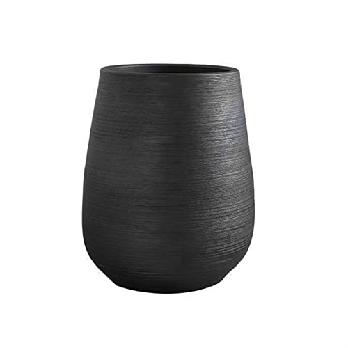 XUNTING Indoor Planters Ceramic Planters for Plant Containers, Garden Planters with Drainage Holes, Decorative Black Line Planters for Indoor and Outdoor Plants and Flowers Succulent pots(40cm)